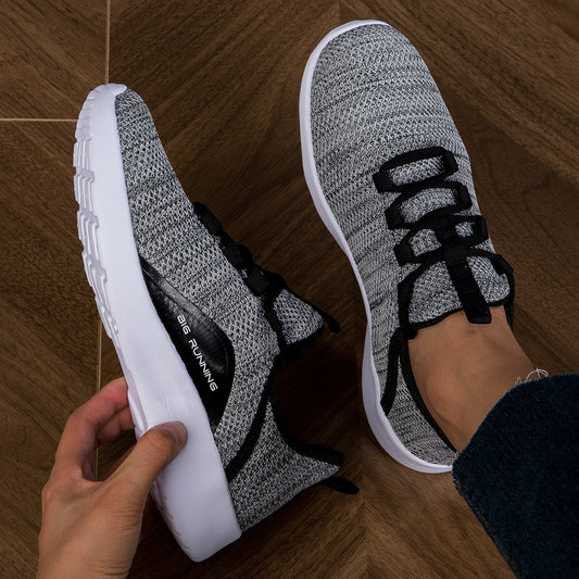 Spring New Women's Flying Woven Breathable Sports Fitness Light Casual Shoes