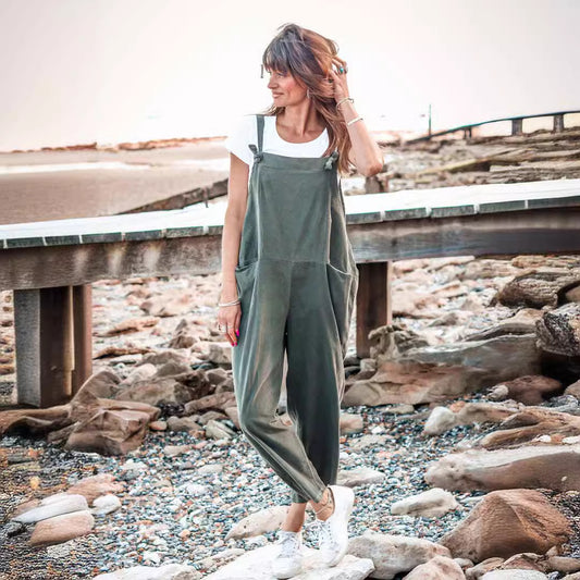 Women's European And American Style Summer Loose Sleeveless Overalls