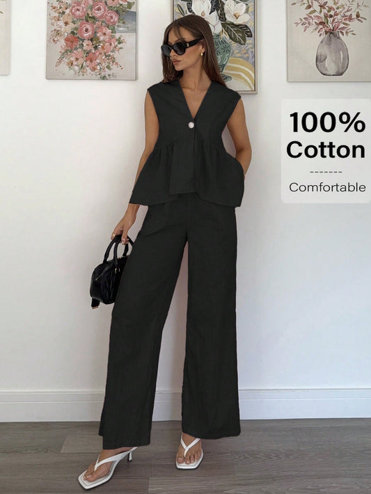 Women's Two-piece Set Casual Solid Color