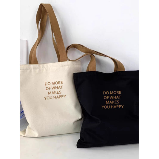 Simple Casual All-match Letters Canvas Bag
