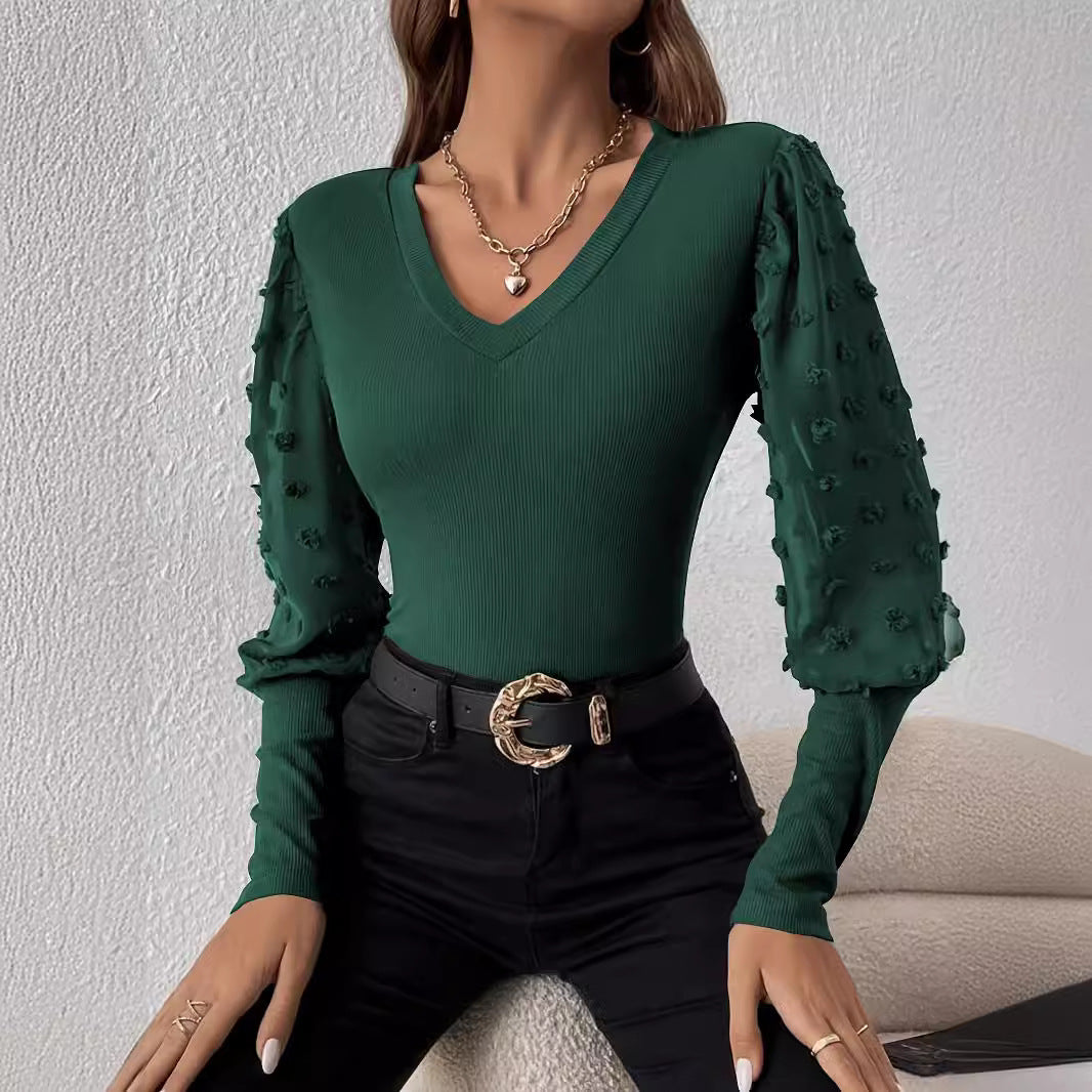 Solid Color T-shirt Slimming Top For Women