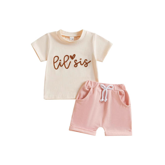 Children's Casual Printed Short Sleeved Shorts Set