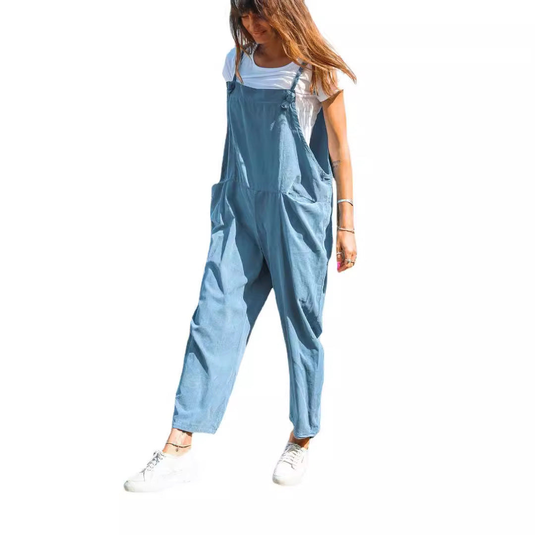 Women's European And American Style Summer Loose Sleeveless Overalls