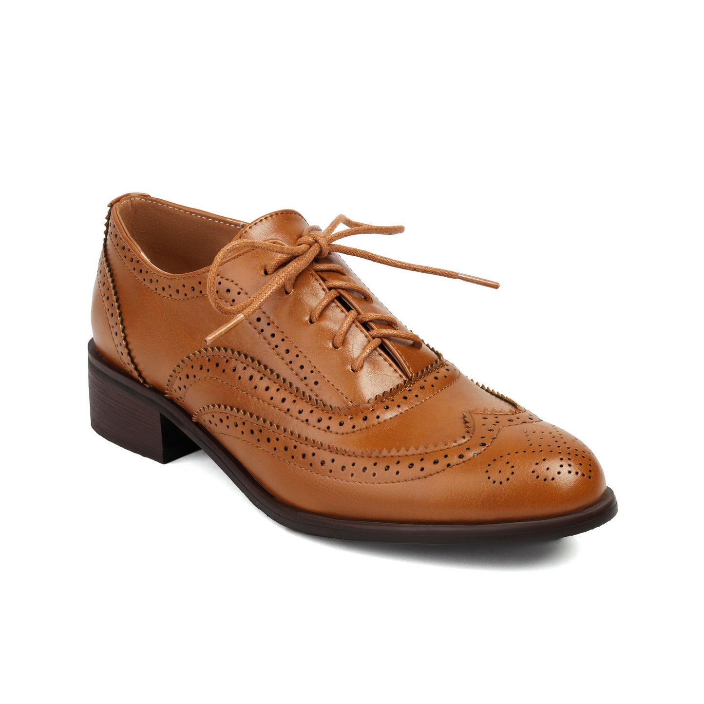 Retro British Contrasting Color Brogue High-cut Lace-up Shoes