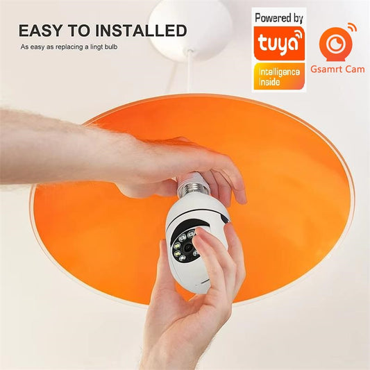 3MP Bulb Surveillance Camera 5G & 2.4GHz Dual Band Full Color Night Vision 360 Degree