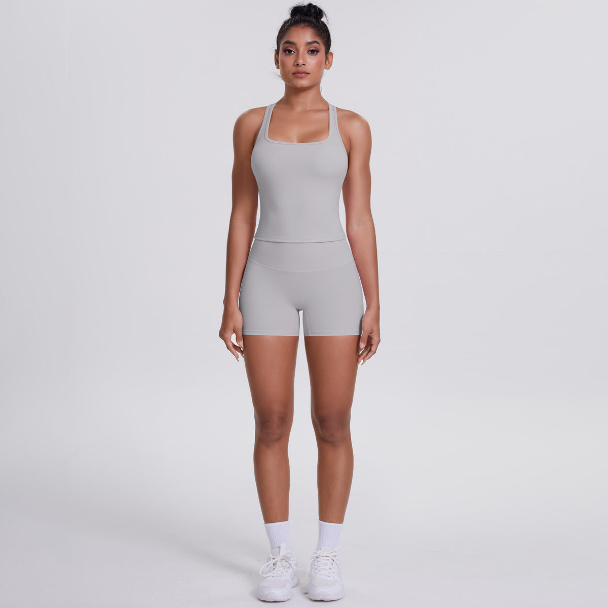 Brushed Outdoor Leisure Running Yoga Clothes Beauty Back Hip Raise Skinny Shorts Suit