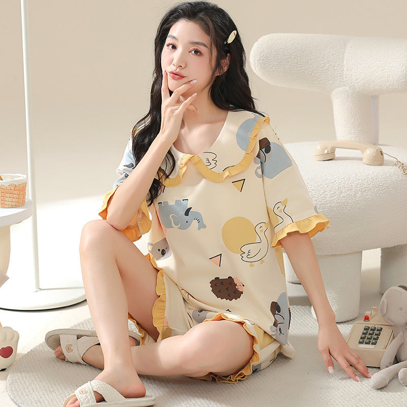 Pajamas Women's Summer Cotton Short Sleeve Homewear Summer