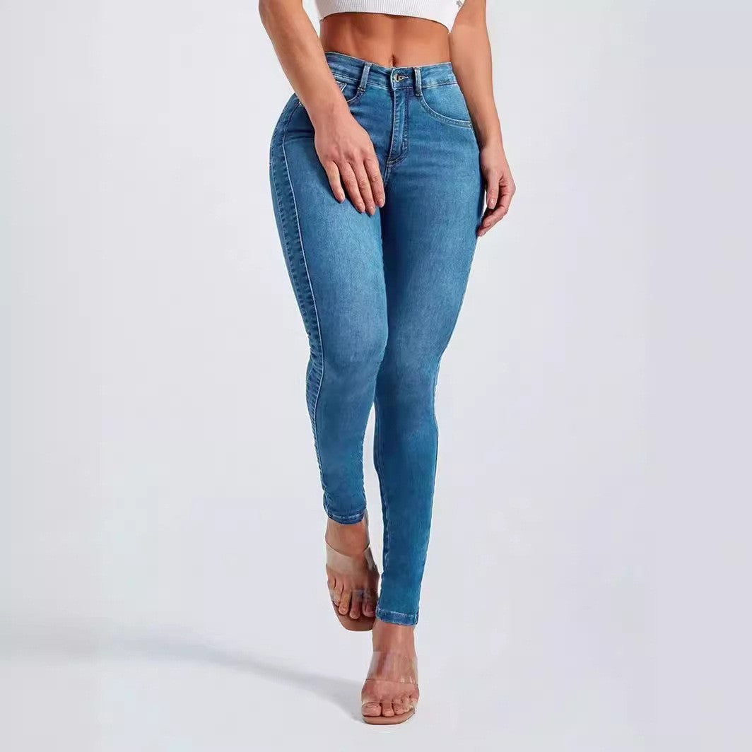 Hip Skinny Pants Stretch High Waist Jeans For Women