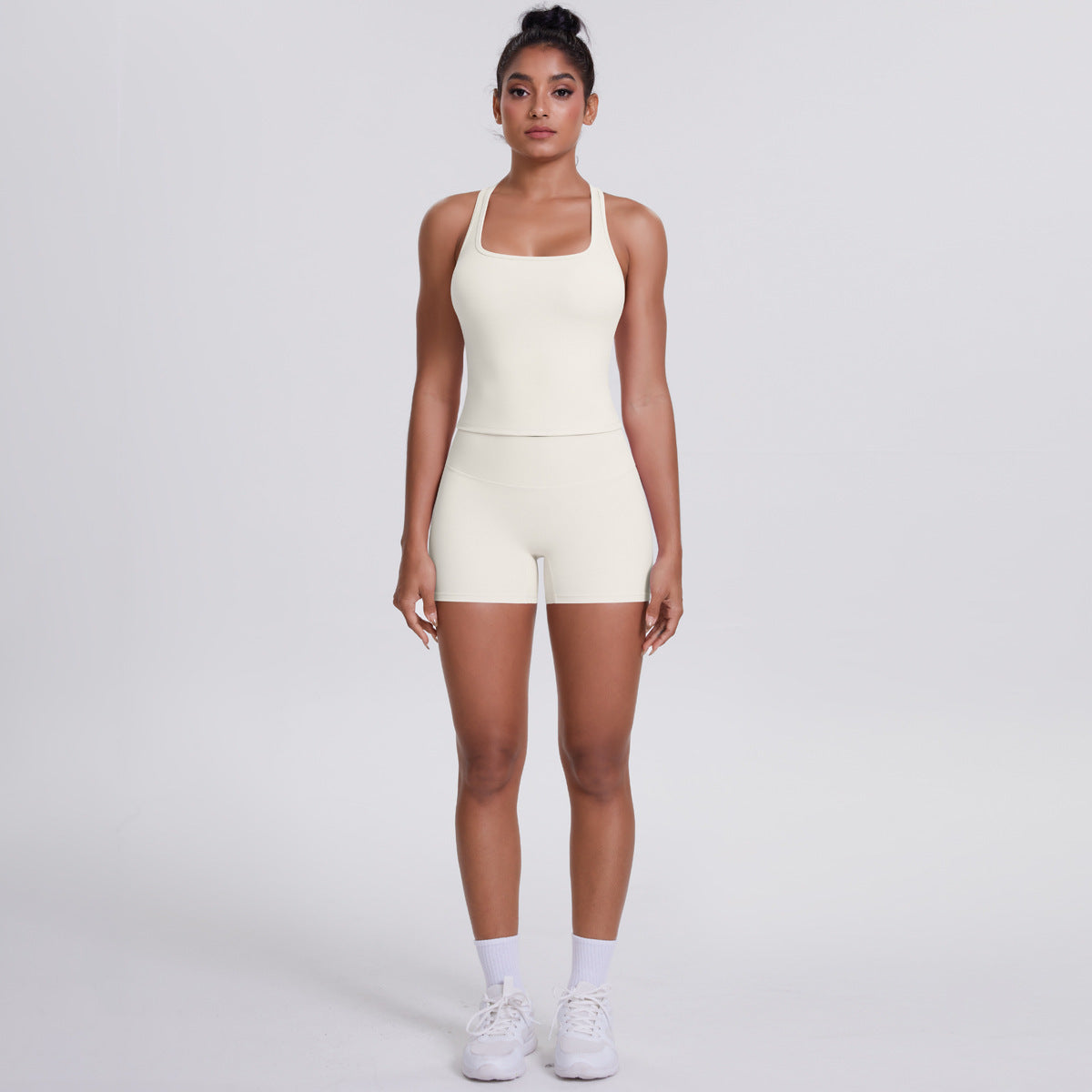 Brushed Outdoor Leisure Running Yoga Clothes Beauty Back Hip Raise Skinny Shorts Suit