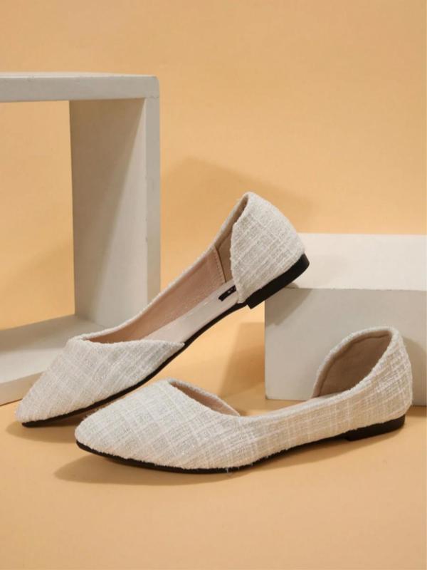 Women's Solid Color Pointed Toe Flat Shoes Fashionable Slip