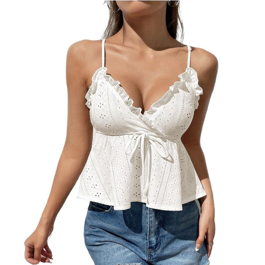 Women's Solid Color Simple Lace Camisole Sleeveless Top