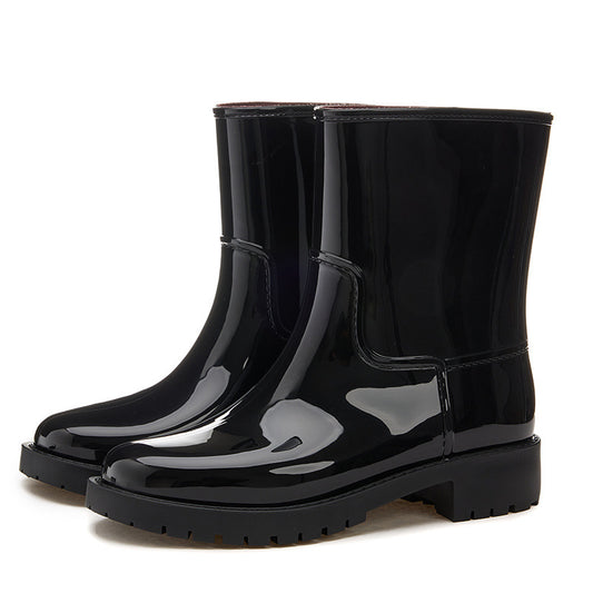 Women's Mid-High Tube Fashion Waterproof Shoes