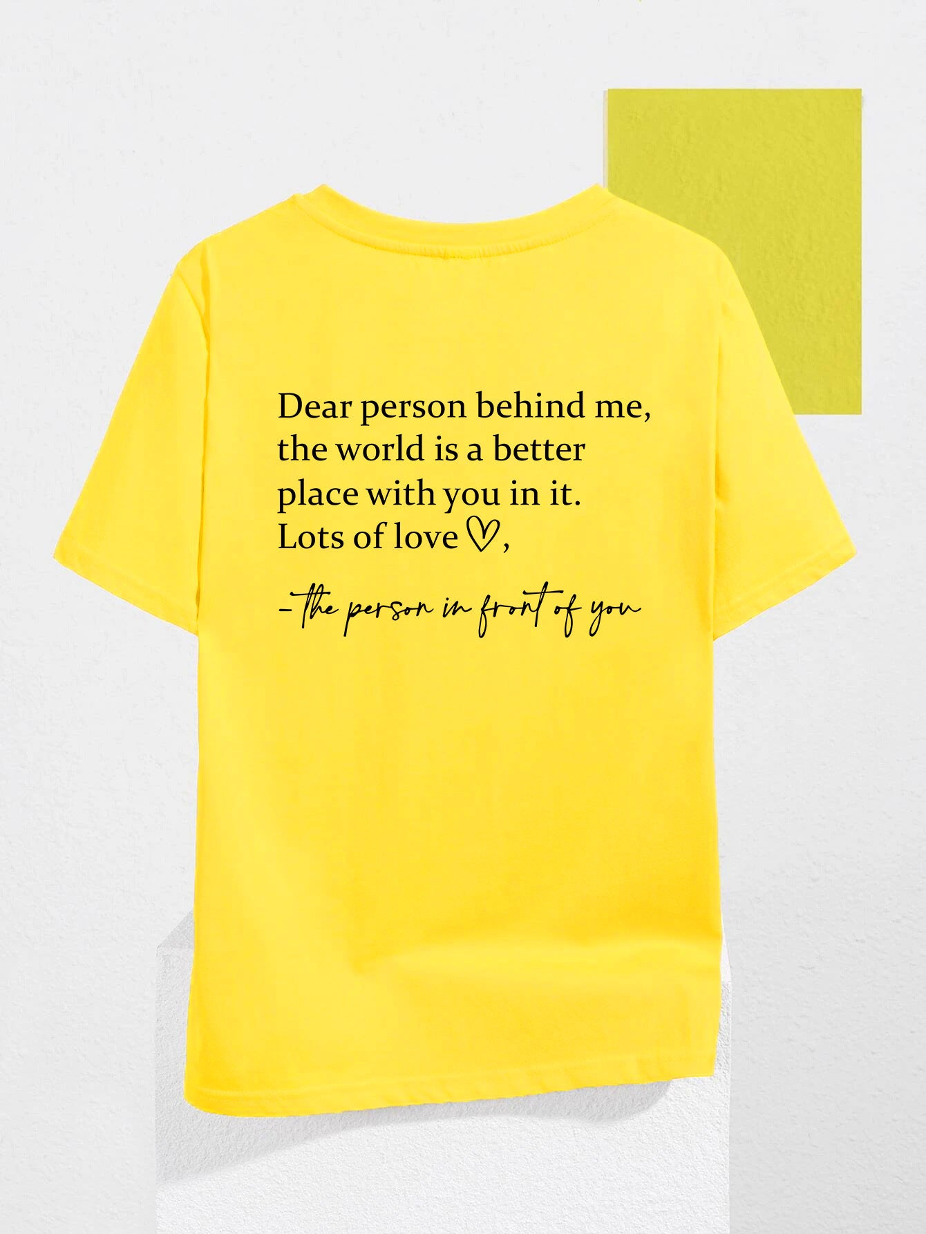 Round Neck Slogan Printed Short Sleeved T-shirt