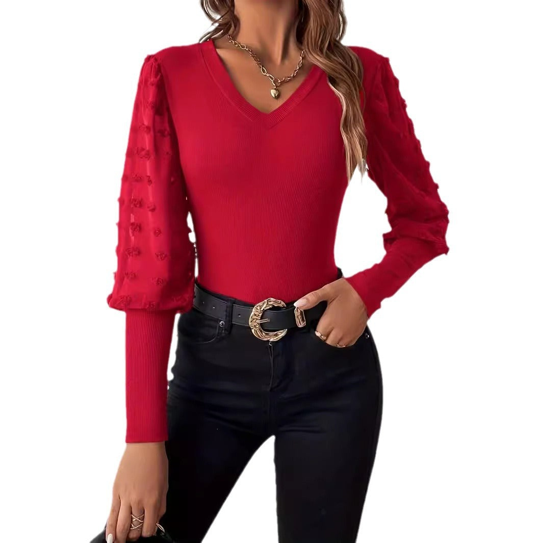 Solid Color T-shirt Slimming Top For Women