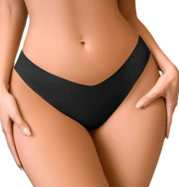 Plus Size Ice Silk Seamless One-piece High Elastic Invisible Thin V-shaped Waist Briefs