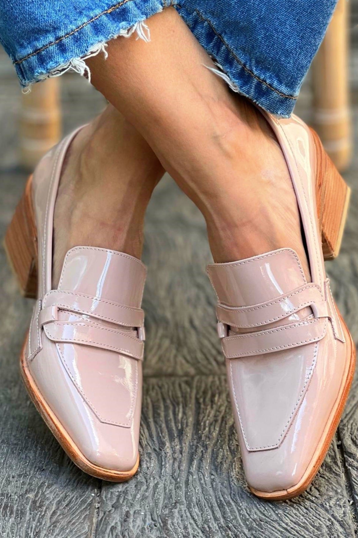 Fashion Square Toe Slip-on Paint Oversized Shoes Women