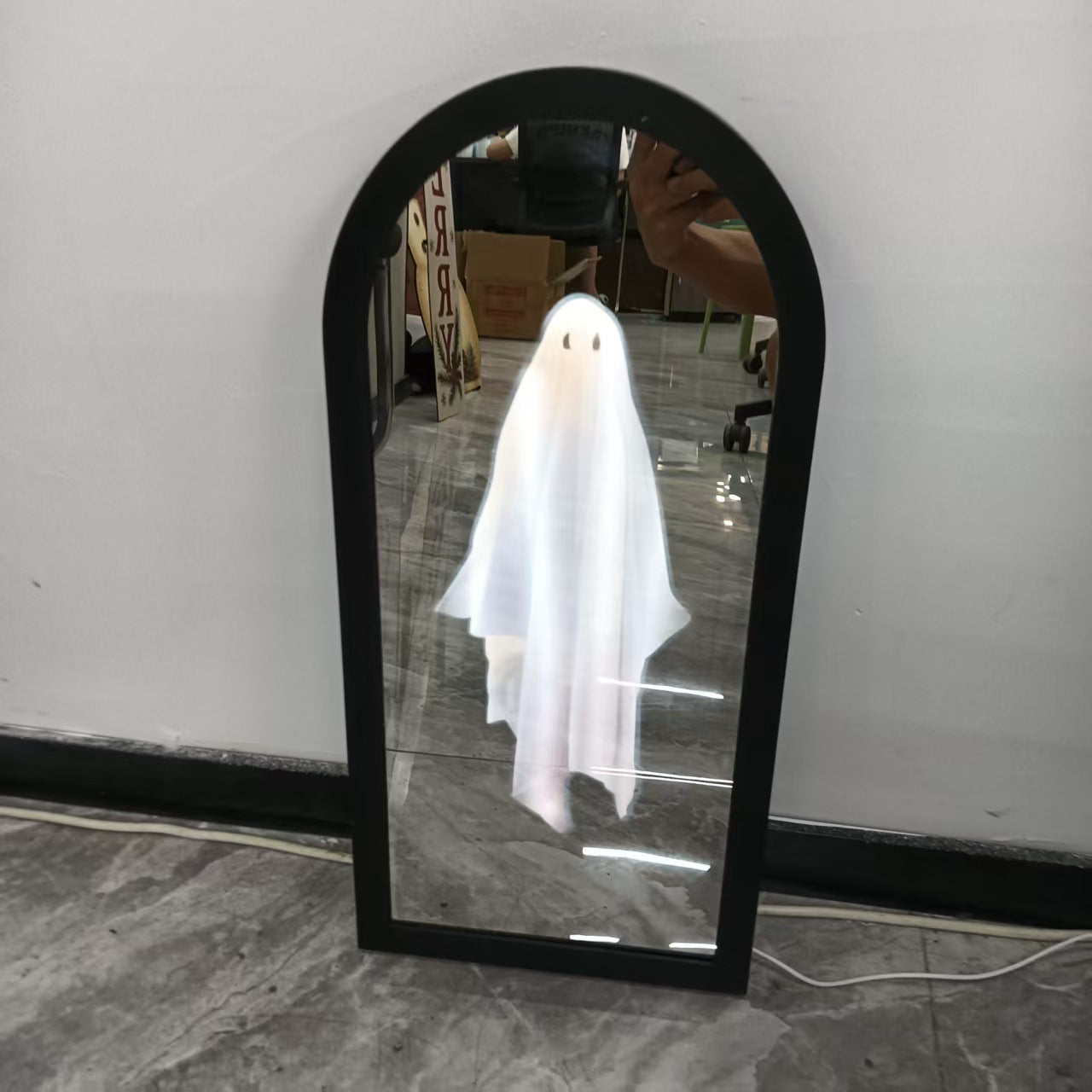 Ghost Holographic Mirror Halloween Decoration