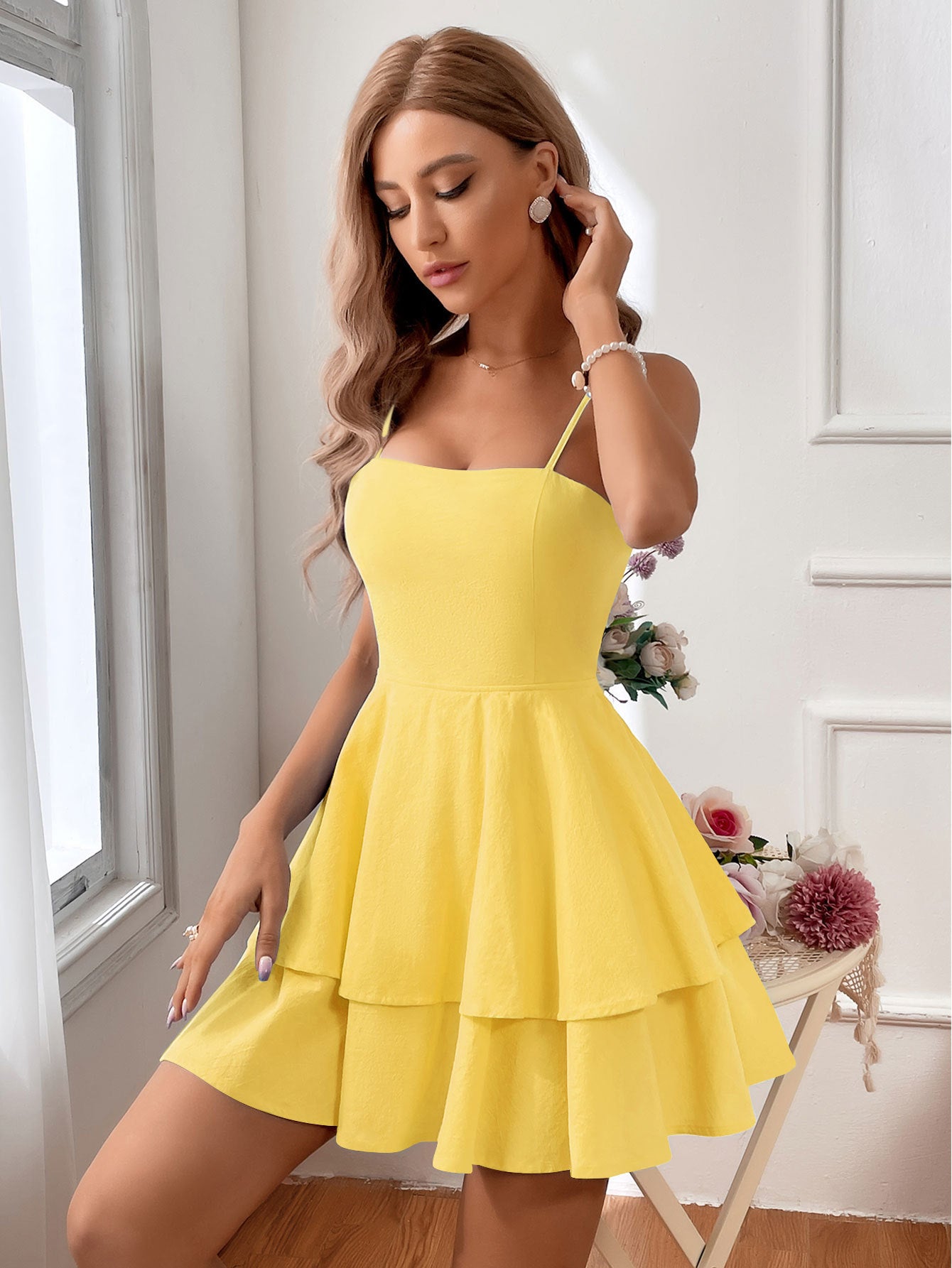 Spring And Summer Hot Item Backless Bow Tie Tied Short Sexy Suspender Dress
