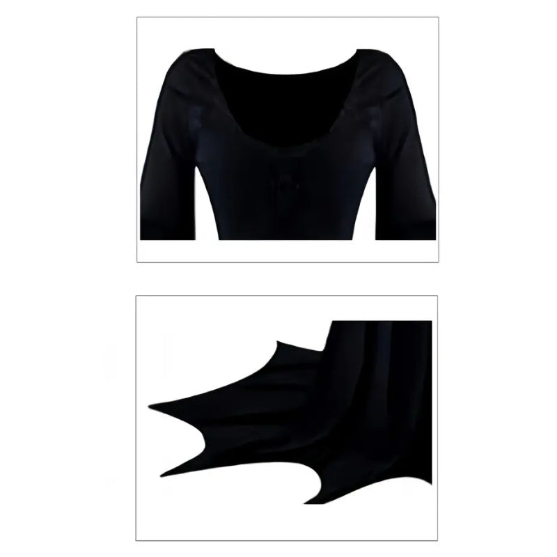 Black Costume Womens Gothic Witch Bat Sleeve Dress Halloween Cosplay Costumes Vintage Carnival Party Outfit