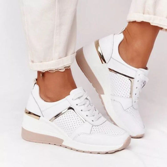 Plus Size Casual Platform Dad Shoes Lace-up Wedge Sports Women