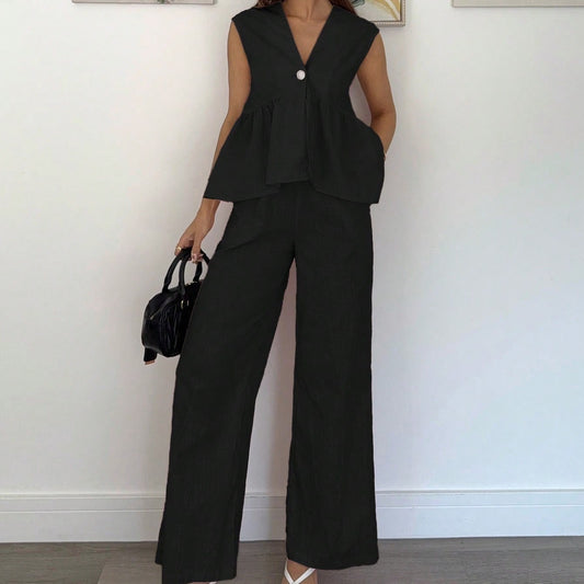 Women's Two-piece Set Casual Solid Color